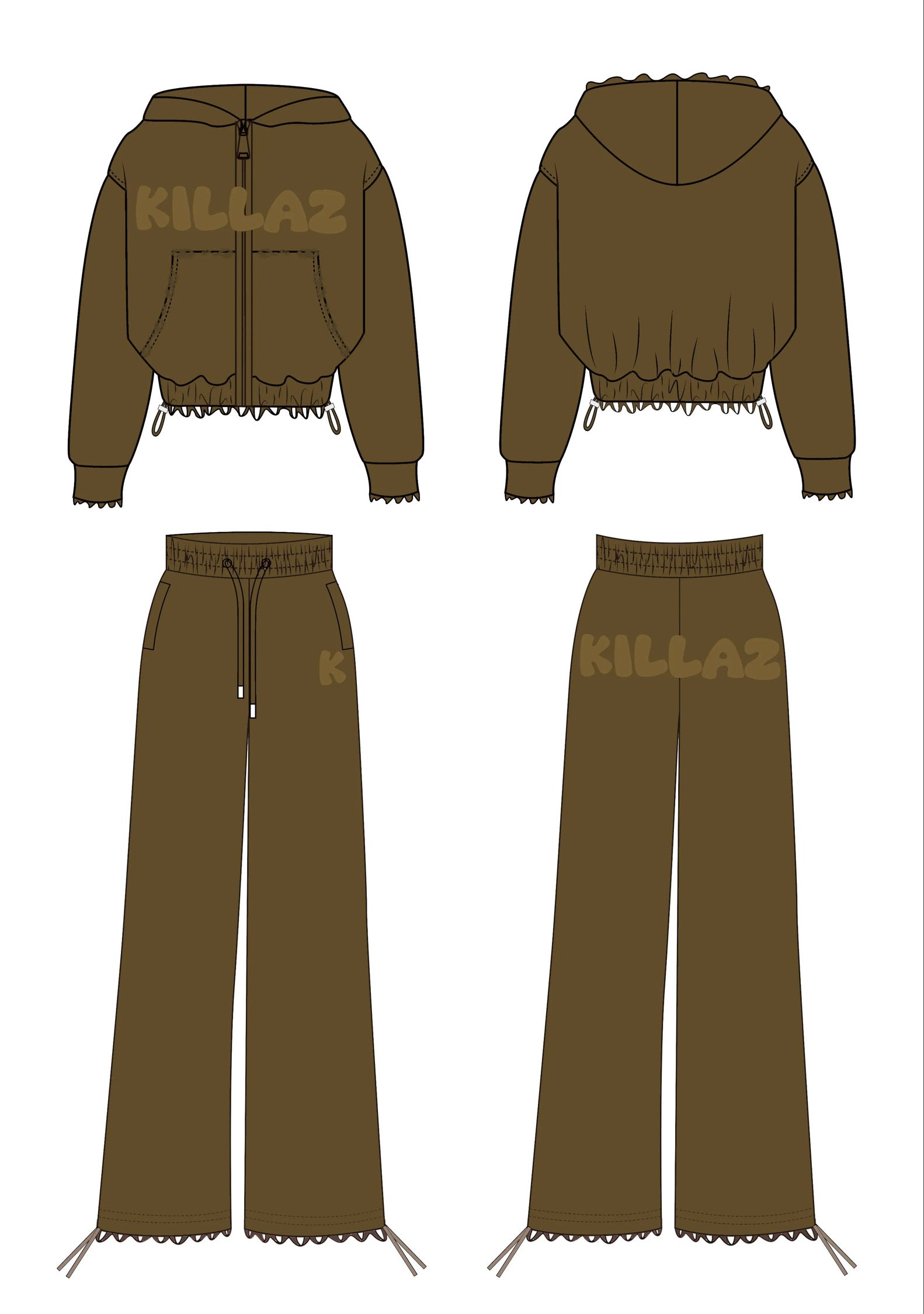 BROWN KILLAZ WOMEN SET